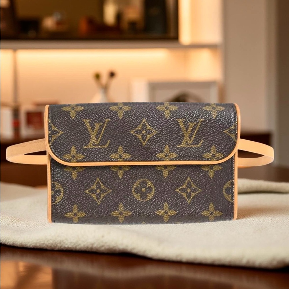 Louis Vuitton Florentine Monogram Canvas Pochette / Clutch / Belt Bag / Bum Bag